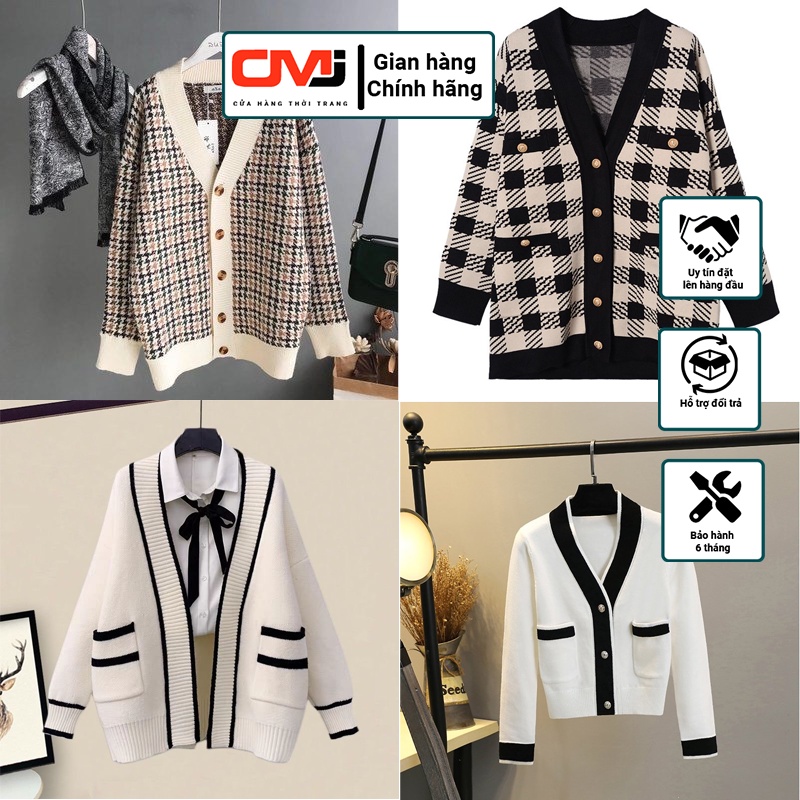 Áo khoác cardigan nữ form rộng, áo khoác ngoài cardigan len nữ phong cách Hàn Quốc len trơn không xù