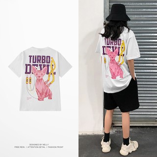 [NY2544] Áo thun ngắn tay cổ tròn in hình "Mèo" áo phông (NELLY)