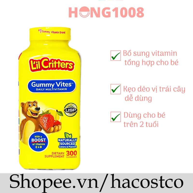 Kẹo Dẻo Lil Critter Gummy Vites Complete Multivitamin 300 viên