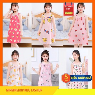 [FREESHIP] Váy đầm cho bé gái lớn từ 1 đến 14 tuổi chất đũi lụa mịn mát mùa hè có túi zip mã HD009