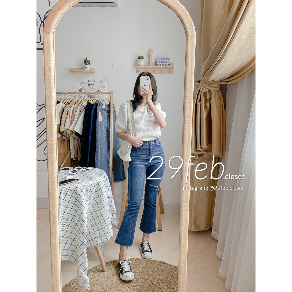 Quần jeans rách ống loe, jean ống vẩy (Ảnh thật) - 1155