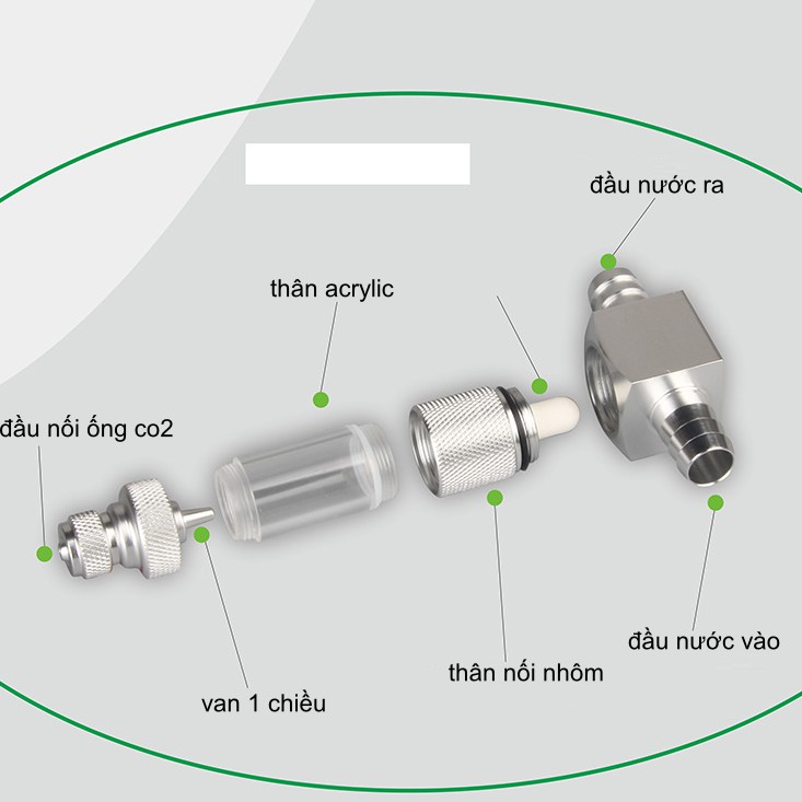 TRỘN CO2 CHỮ T 2 trong 1 WYIN - Bộ trộn kèm đếm giọt