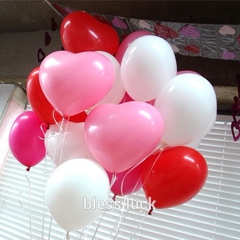 50 Bong bóng latex hình trái tim dùng cho tiệc cưới, sinh nhật
