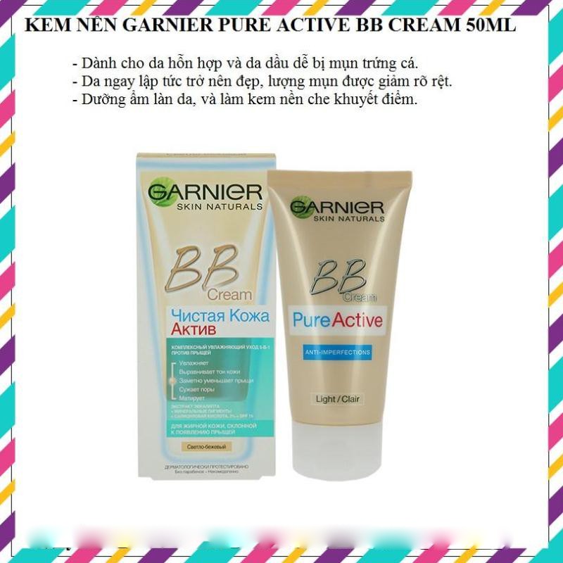 KEM NỀN GARNIER PURE ACTIVE BB CREAM 50ML