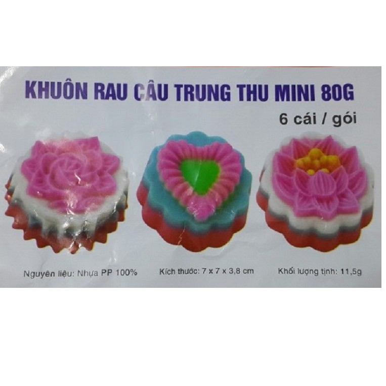 Bộ 6 khuôn rau cau trung thu mini