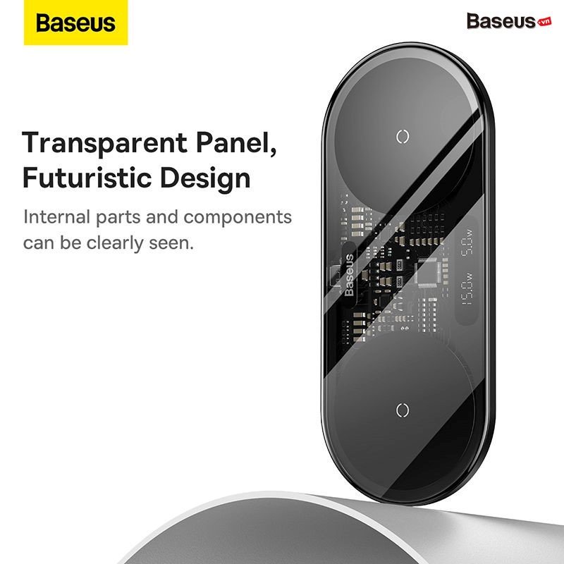 Đế Sạc Nhanh Không Dây Đa Năng Baseus Digital LED Display 2in1 Wireless Charger 20W New 2022（Phone + Airpods Pro）