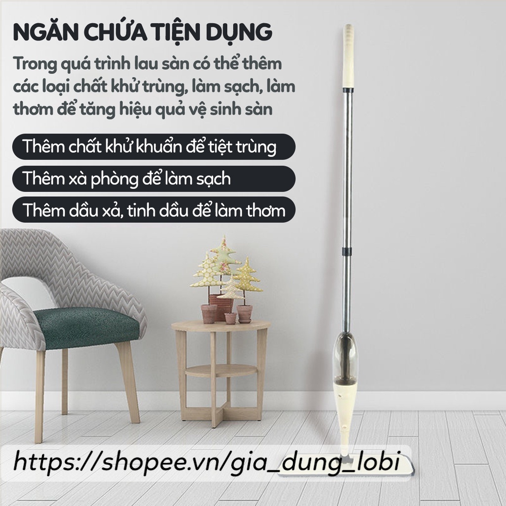 Cây lau nhà phun sương thông minh Aurora Chổi lau nhà tự vắt xoay 360 độ tay cầm xịt nước tự động