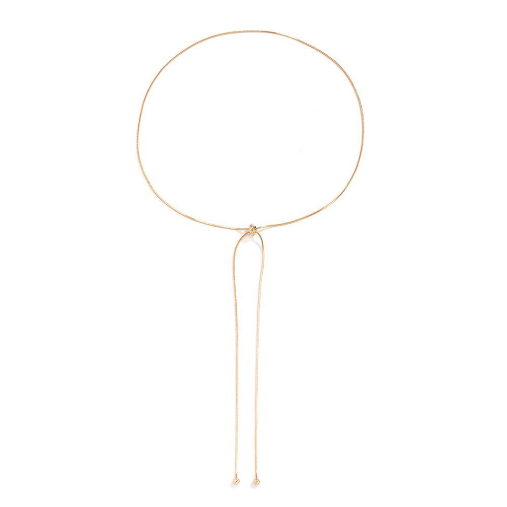 NIUYOU 1 Vòng Cổ Choker Dây Đồng Đính Bóng Lông Tua Rua
