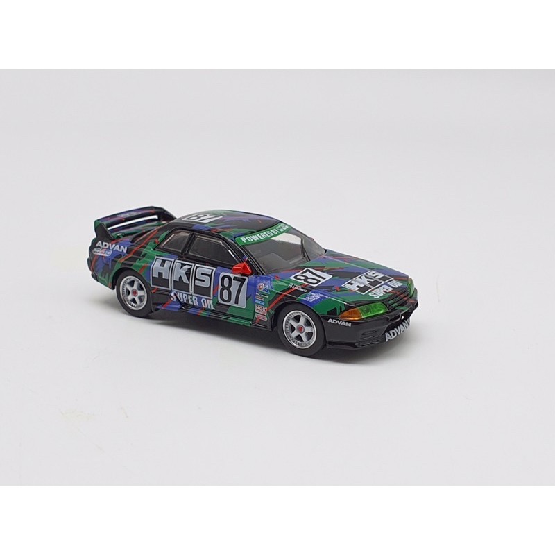 Xe Mô Hình Nissan Skyline GT-R (R32) Gr.A #87 HKS 1993 Japan Touringcar Championship 1:64 MiniGT ( Xanh Lá )