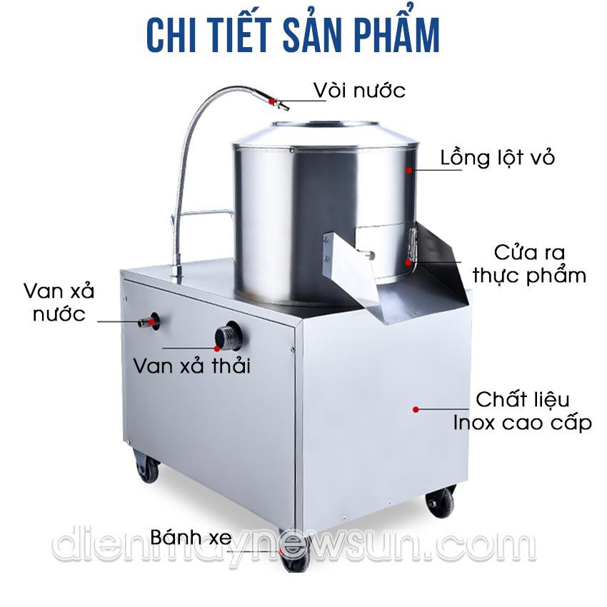 Máy chà, lột bóc vỏ củ khoai NSTP – 450 NEWSUN - Thiết kế nhỏ gọn, tiện lợi, năng suất cao - Bảo hành 12 tháng