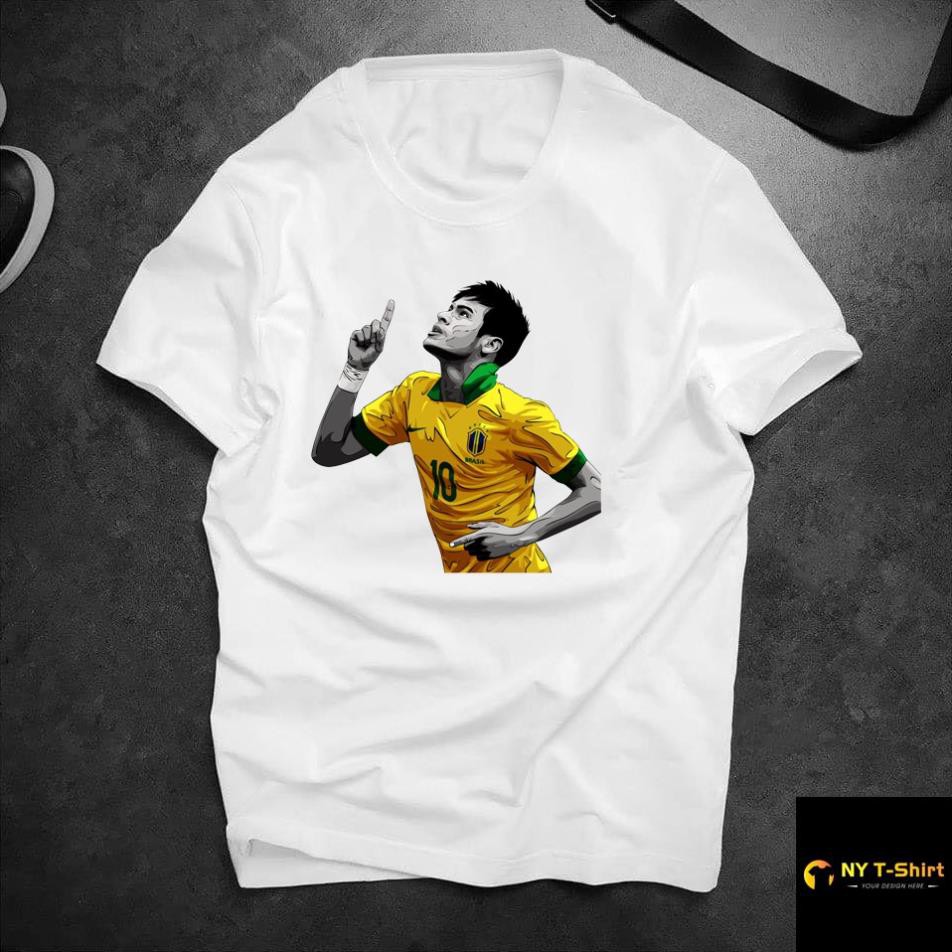 [Freeship] Áo Thun In Hình Neymar Mã 06 - Áo In Hình Cầu Thủ Bóng Đá