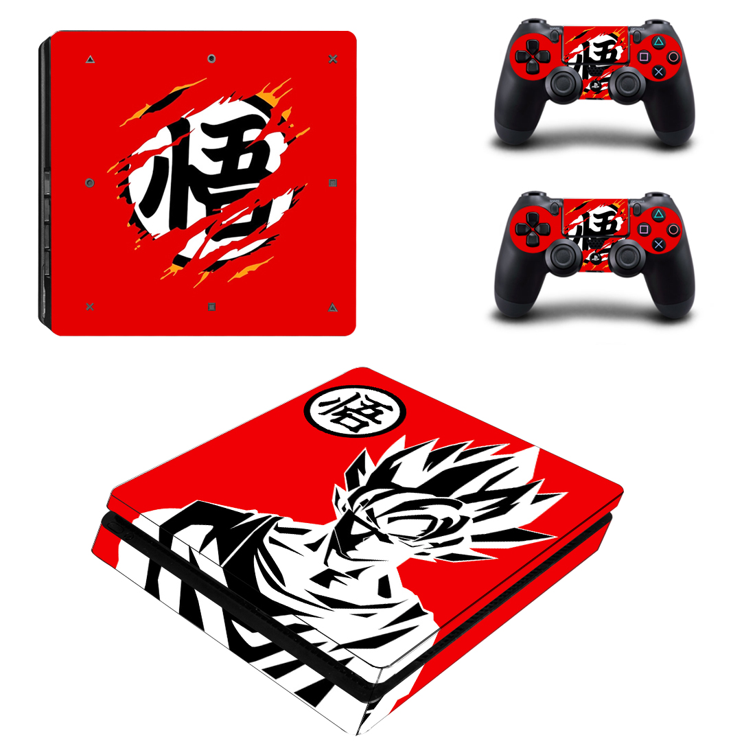 SONY PLAYSTATION Miếng Dán Decal Dragon Ball Cho Sony Ps4 Slim Playstation + 2 Controllers