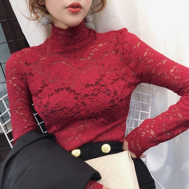 Áo Ren Tay Dài Cổ Lọ Thời Trang Dành Cho Nữ