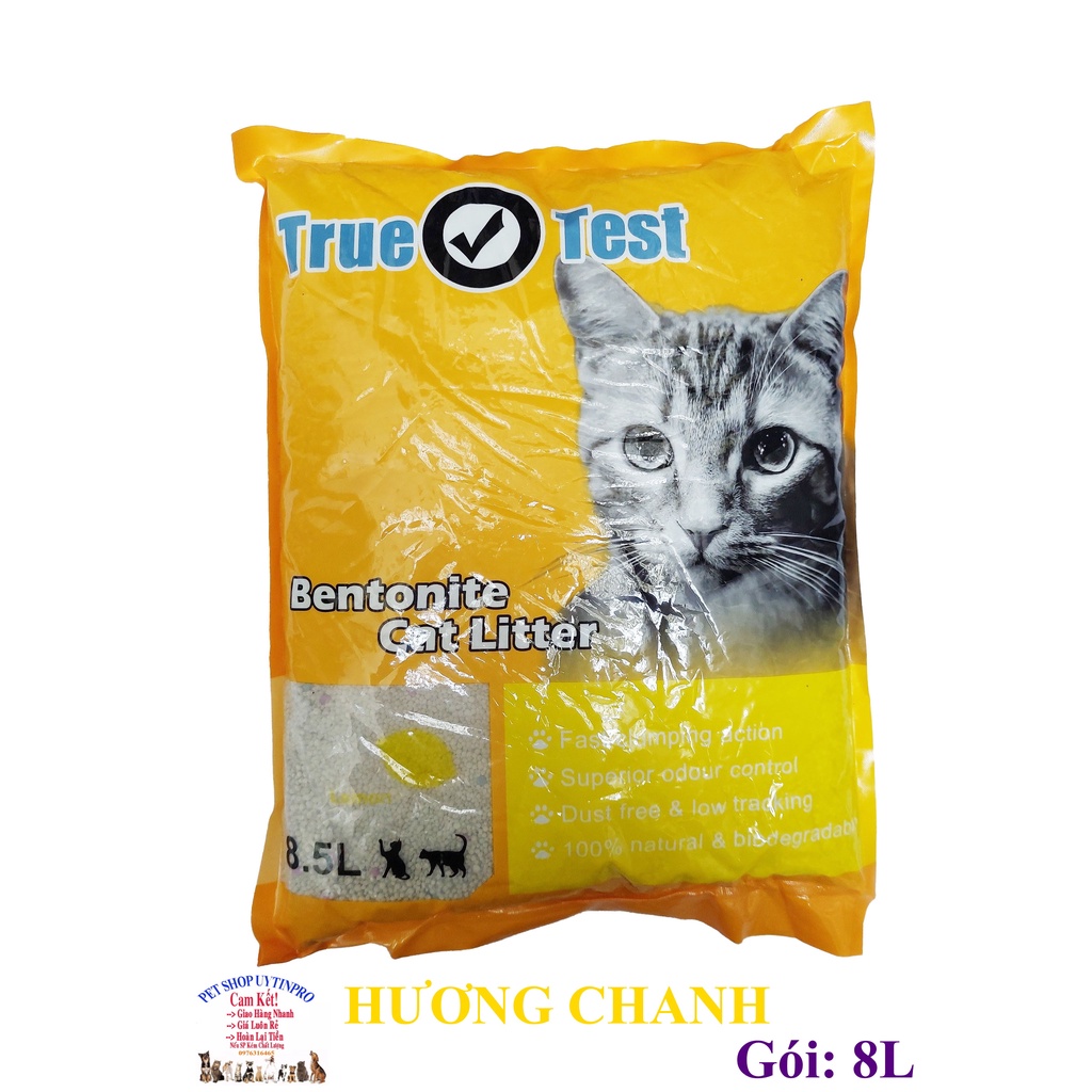 Cát vệ sinh cho mèo TRUE TEST Bentonite Cat Litter Túi 8L Siêu khử mùi Siêu vón cục Thương hiệu Haisen