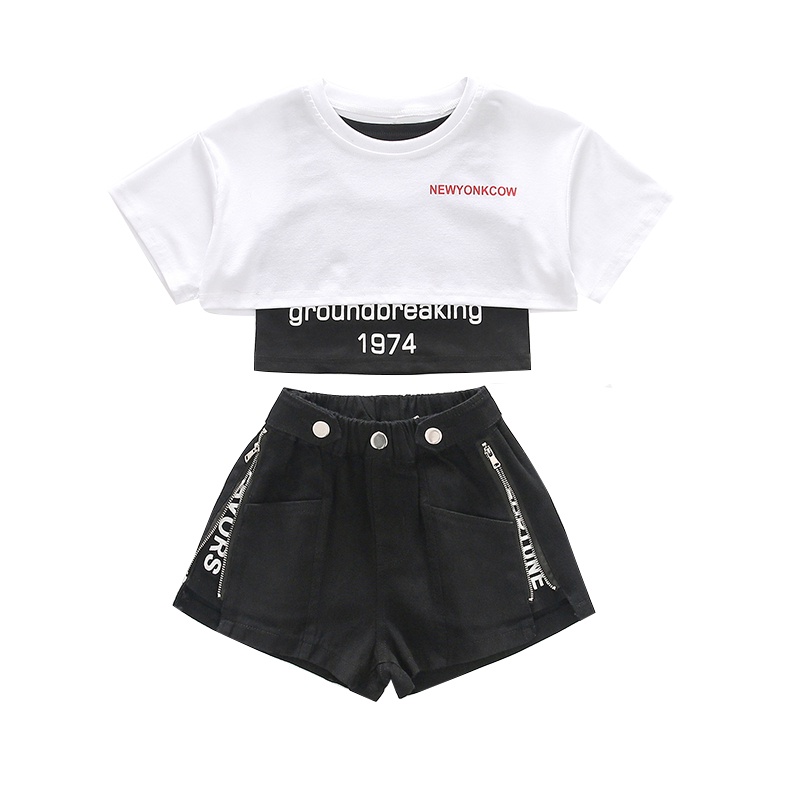 Set Áo Thun Sát Nách Và Quần Short Phong Cách Phương Tây Thời Trang Mùa Hè Hàng Mới Dành Cho Bé Gái