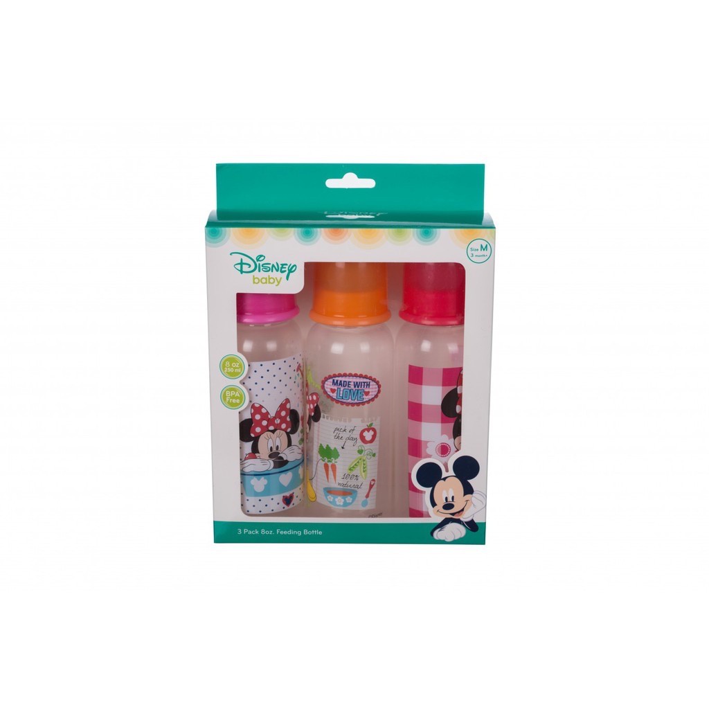 Bộ 3 Bình sữa, bình trữ sữa 250ml 2in1 Disney Thái Lan DN1612