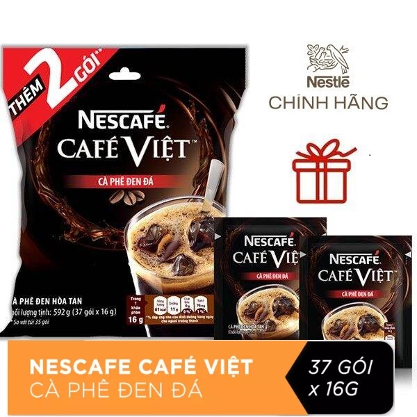 [Store 143] cà phê Việt 35 gói x 16g, tặng 2 gói .Cafe Việt đen đá bịch 37 gói Nescafe