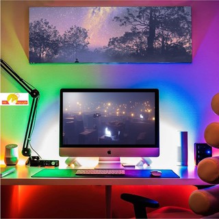 Dây đèn led đổi màu điều khiển bằng điện thoại, cảm ứng âm thanh dùng trang trí thùng máy tính , tivi , màn hình LCD...