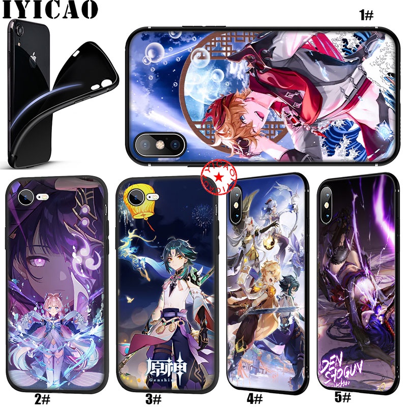 Ốp Điện Thoại Họa Tiết Game Genshin Impact Cho Iphone 5 5s 6 6s 7 8 11 Pro Max Plus XR SE DSS48