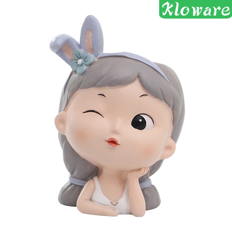 Chậu Hoa 8x7x11.5cm Họa Tiết Cô Gái Dễ Thương Trang Trí Nhà Cửa / Văn Phòng