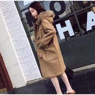 Áo khoác dạ khuy sừng dáng dài Hàn Quốc mũ lông siêu ấm màu nâu Tây là màu đang hot nhất hiện nay đấy ạ. Đặt hàng nào hi