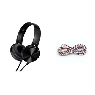 Tai nghe Extra Bass + Tặng dây sạc IPhone  bọc dù(giao màu ngẫu nhiên)