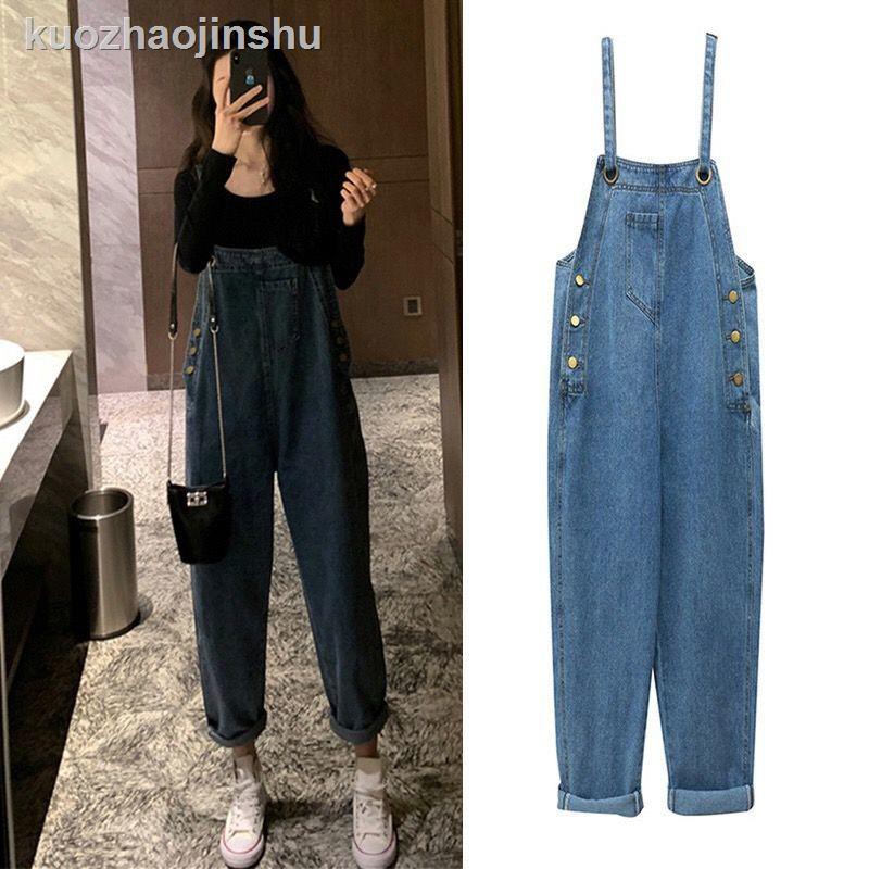 Bộ Quần Yếm Denim Thời Trang Mùa Thu Cho Mẹ Bầu