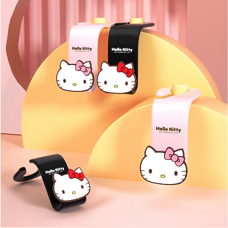 Móc treo đồ XIAODUOJIAJU gắn lưng ghế xe hơi hình mèo Hello Kitty tiện dụng