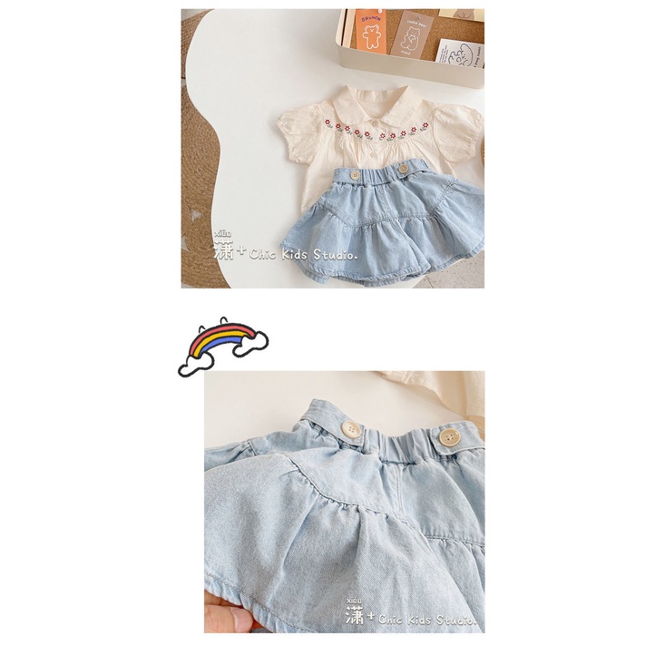 Quần Jeans Ngắn Thời Trang Mùa Hè Hàn Quốc Kiểu Mới Cho Bé Gái