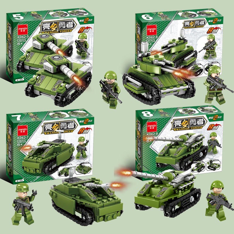 Bộ LEGO cho bé trai máy bay chiến đấu K072,  xe tăng quân sự K062