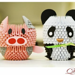 Origami đôi 3D xếp sẵn