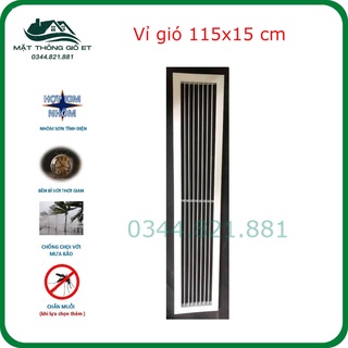 Mặt thông gió trong nhà hình chữ nhật 115x15, nhôm định hình sơn tĩnh điện, chịu nhiệt, không biến đổi màu, BH 12 tháng