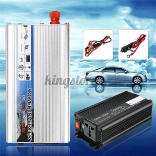 1500W Solar Power Inverter DC 12V to AC 220V Car Sine Conver Black/Sliver