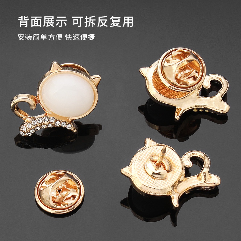 Nút Cúc Áo Sơ Mi Ẩn Đính Đá Ngọc Trai Nhân Tạo Tinh Tế Không Đường May Chống Nhìn Trộm Có Thể Tháo Rời Trang Trí Nút Áo Sơ Mi Dành Cho Bạn Nữ