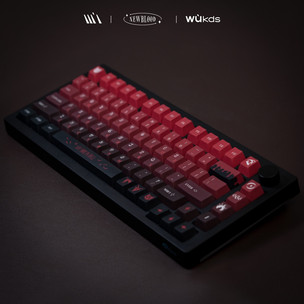 WUKDS MỚI BLOOD Keycaps 150 Phím PBT Thuốc nhuộm thăng hoa Keycaps Cherry Profile Keycaps dành cho Bàn phím cơ Cherry Gateron MX Công tắc