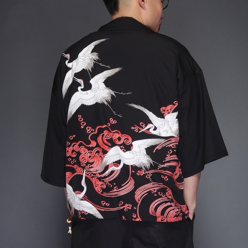 Áo Khoác Kimono Nhật Bản In Họa Tiết Samurai Cho Nam