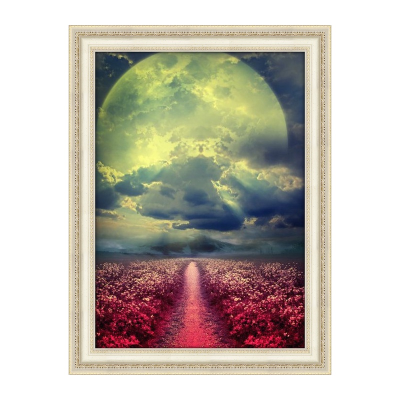 Bộ tranh đính đá 5D họa tiết mặt trăng độc đáo kích thước 30x40cm DIY dùng trang trí nhà cửa