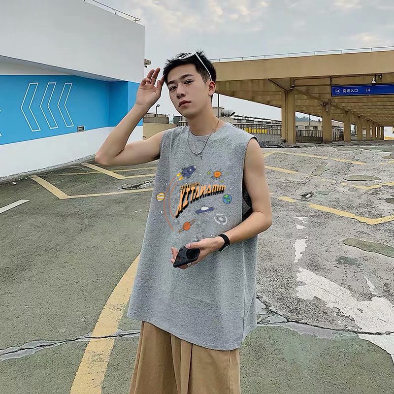áo vest nam bông thời trang áo thun nam from rộng xe tăng phong cách Hàn Quốc áo thun thể thao unisex áo thun thể thao nam