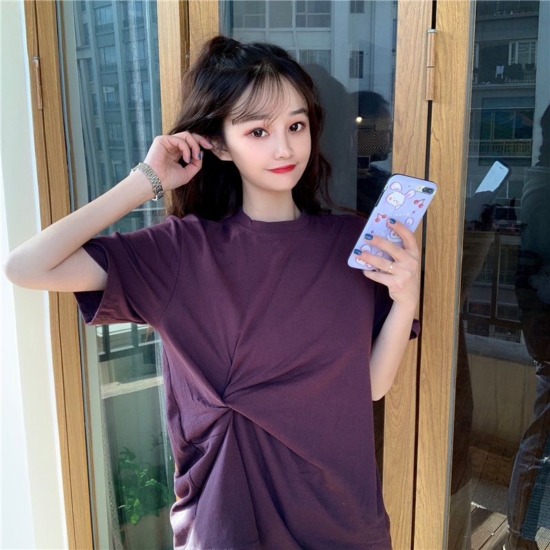 Áo Thun Tay Ngắn Dáng Rộng In Chữ kinked Đơn Giản Thời Trang Cho Nữ