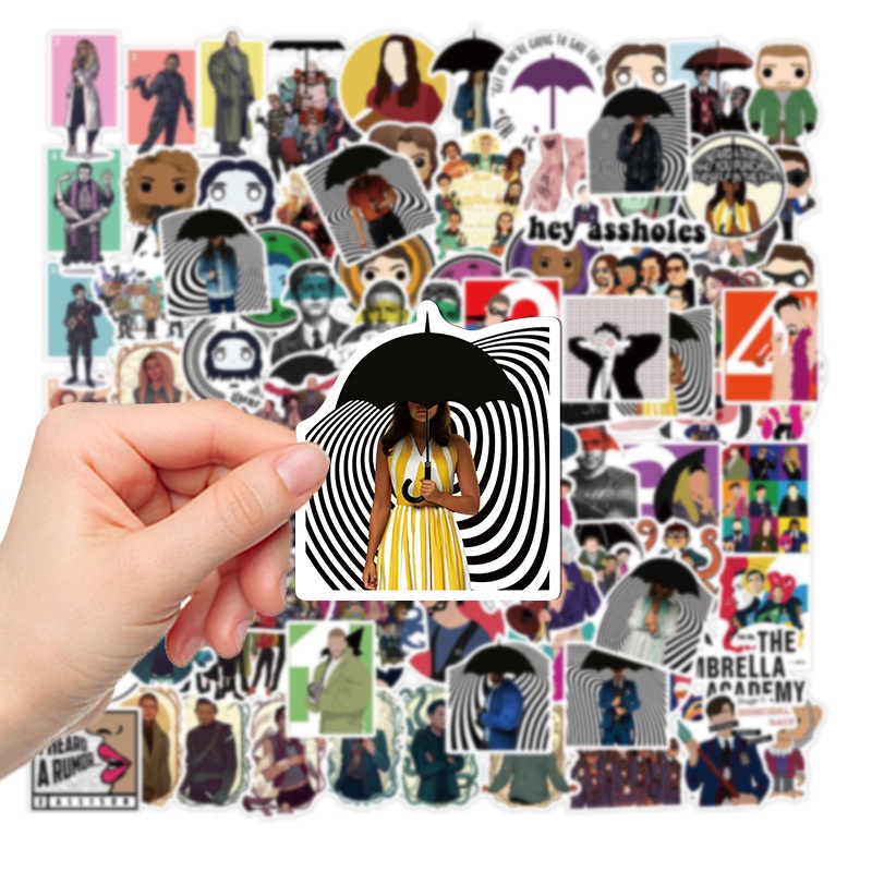 100 / 50 Sticker Dán Trang Trí Ván Trượt, Laptop, Điện Thoại Hình The Umbrella Academy