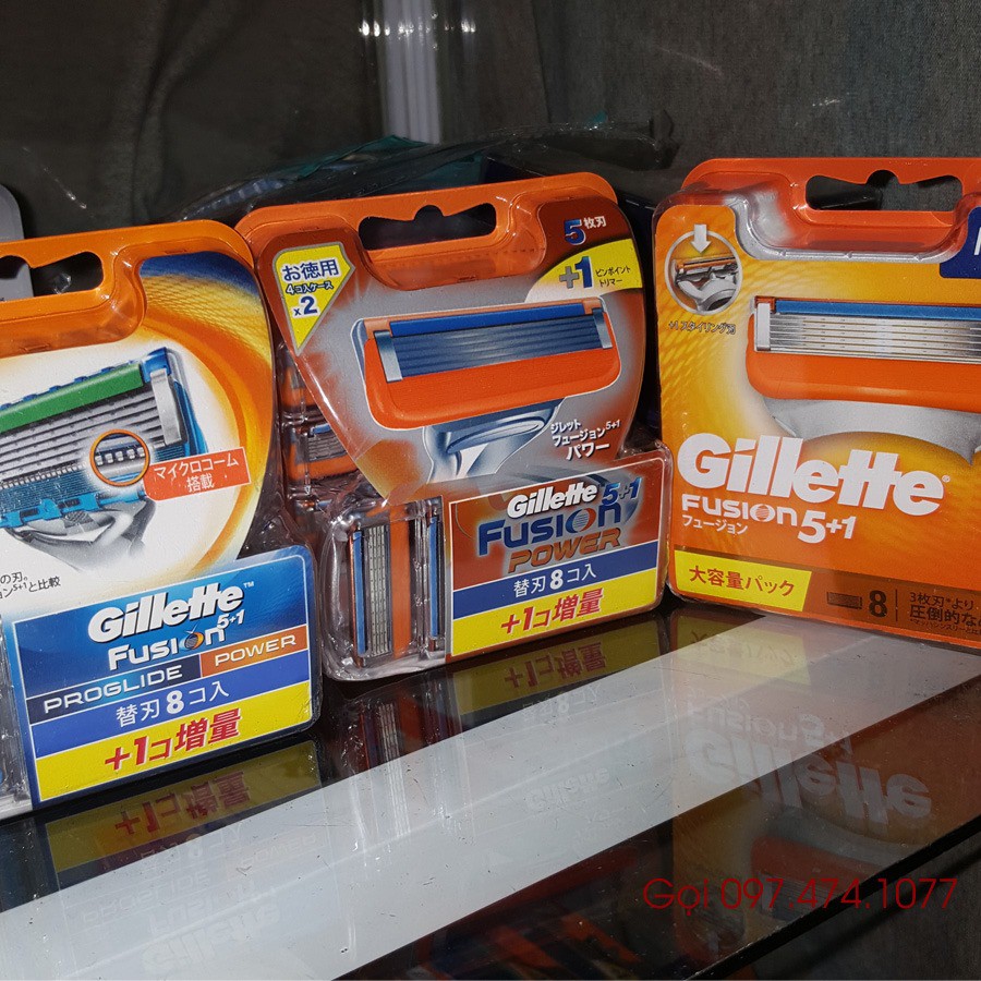 Hộp lưỡi thay thế dao cạo râu 5 lưỡi Gillette Fusion của Nhật Bản