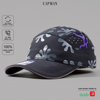 Mũ lưỡi trai chính hãng CAPMAN phom dáng thể thao vải dù hoa văn tím CM107