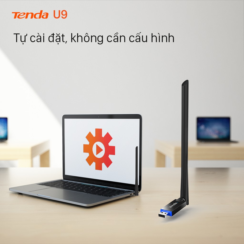 Tenda USB kết nối Wifi U10 chuẩn AC tốc độ 650Mbps - Hãng phân phối chính thức