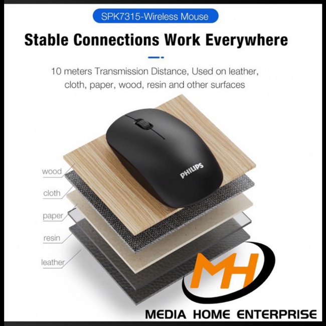 PHILIPS Chuột không dây 1600dpi 7221 Tiết Kiệm Điện