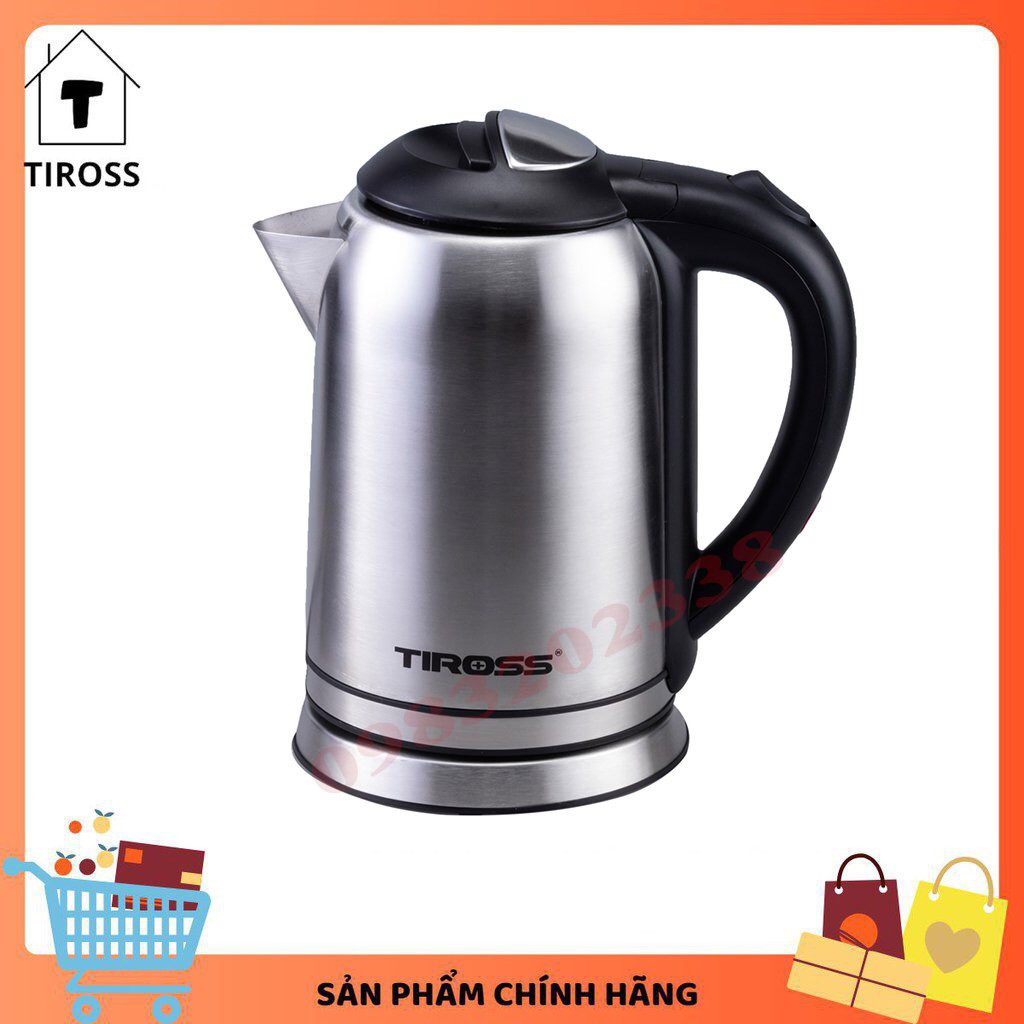 [Tiross123] Ấm đun nước siêu tốc inox 304 Tiross TS1367, Sản phẩm chính hãng, bảo hành 12 tháng