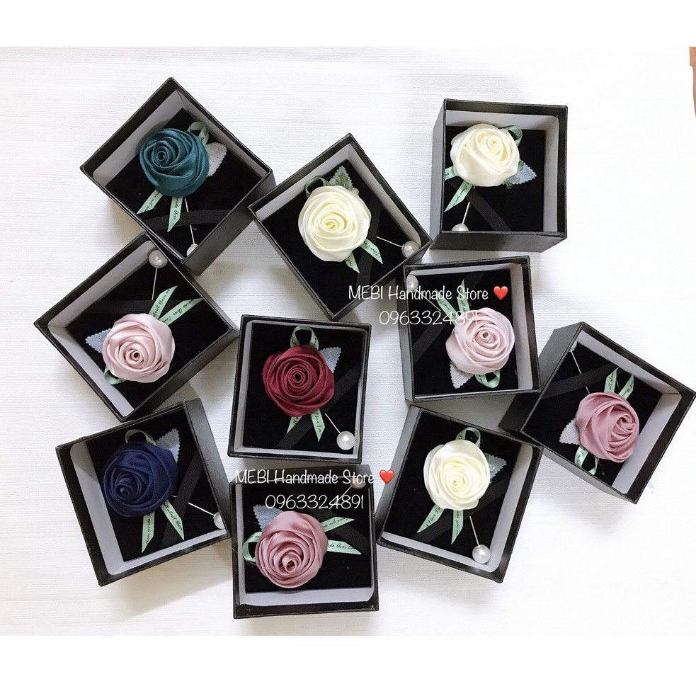 (ẢNH THẬT 100%) CÀI ÁO HỒNG CUỘN KIM DÀI - NO BOX