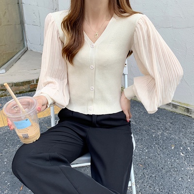 Áo khoác cardigan ngắn chất liệu chiffon thời trang thu đông cho nữ