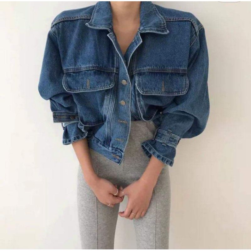 ÁO CROPTOP BÒ XANH ĐẬM