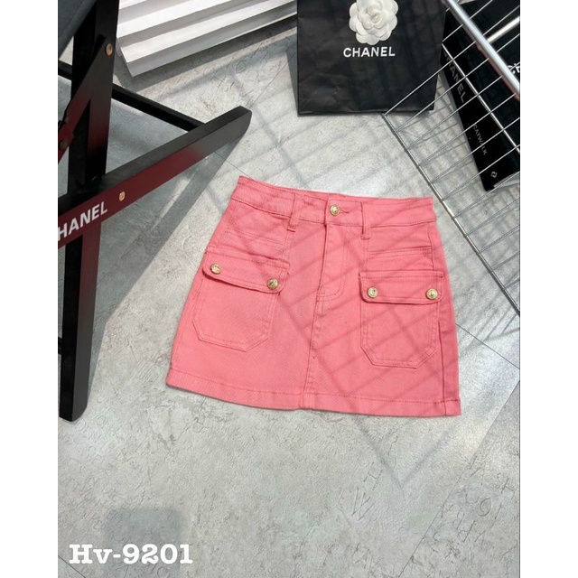 Chân váy jean túi khuy hàng QCL1