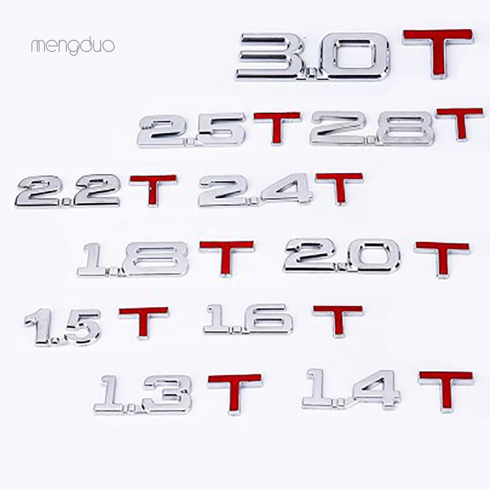 Logo 3D dán trang trí xe hơi bằng kim loại hình chữ số 1.6 1.8 2.0 3.0T | BigBuy360 - bigbuy360.vn